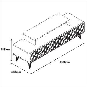Kalune Design TV stolek CITY 140 cm ořech