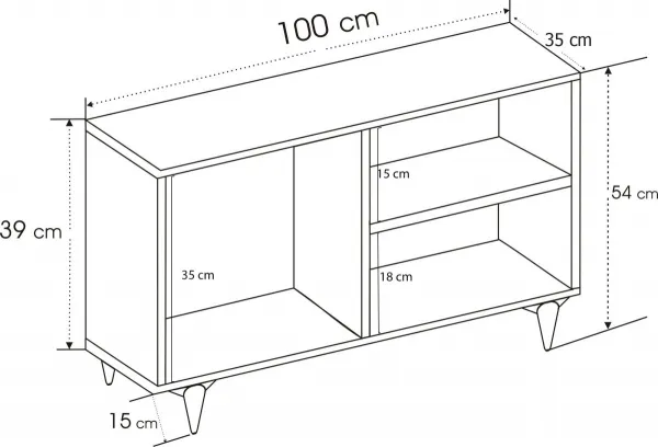 Kalune Design TV stolík ZISINO 100 cm antracitový