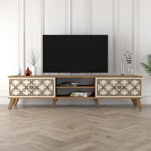TV stolík Class - Walnut, Cream