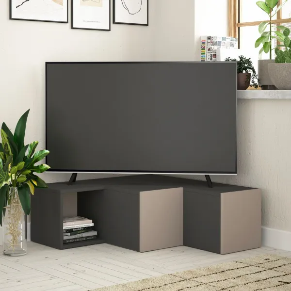 TV stolík Compact - Anthracite, Light Mocha
