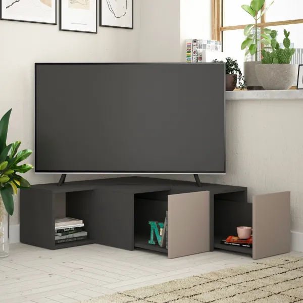 TV stolík Compact - Anthracite, Light Mocha