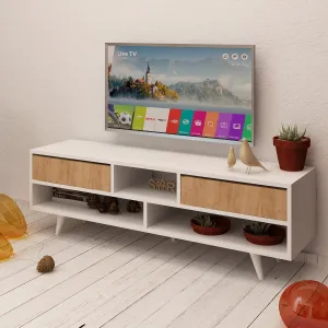 Kalune Design TV stolek ANGOLA 140 cm bílý/dub