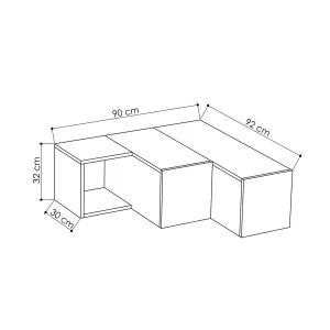 TV stolík Compact - Anthracite, Light Mocha
