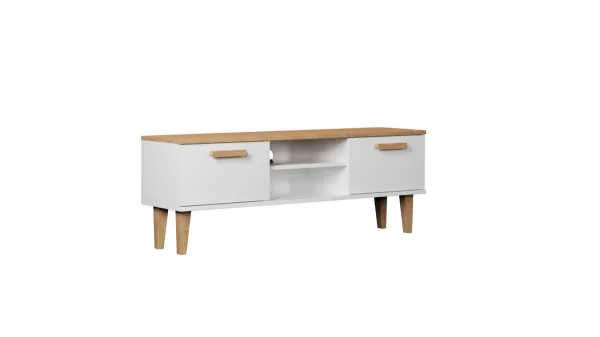 Kocot kids TV stolík DENVER 120 cm biely/dub hickory