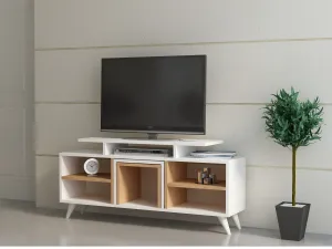 Kalune Design TV stolek KUTAY se stolky 120 cm bílý/teak