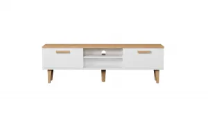 Kocot kids TV stolík DENVER 160 cm biely/dub hickory
