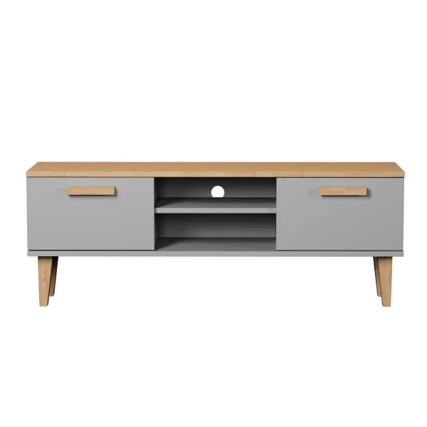 Kocot kids TV stolek DENVER 120 cm šedý/dub hickory