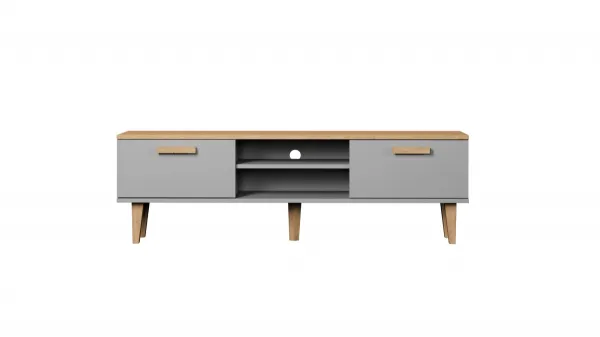Kocot kids TV stolek DENVER 160 cm šedý/dub hickory