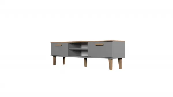 Kocot kids TV stolek DENVER 160 cm šedý/dub hickory