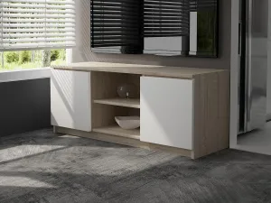 Ak furniture TV stolík Beron 140 cm sonoma/biela
