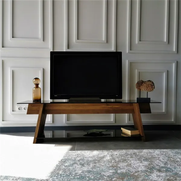 Kalune Design TV stolek TV201 158 cm ořech/černý