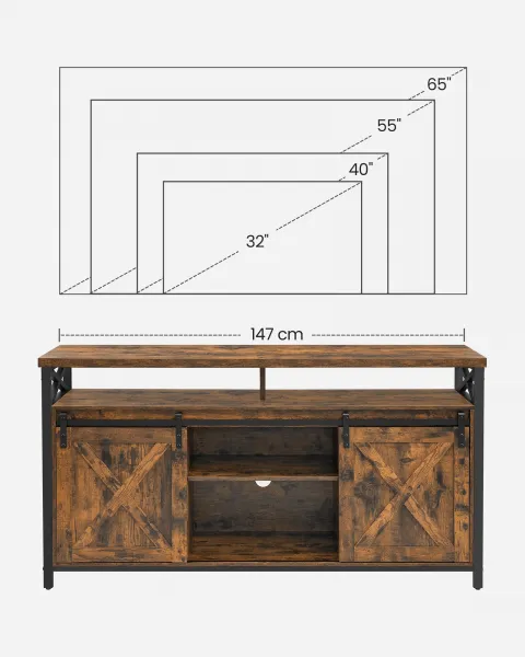 TV stolek Houseland Levit hnědý/černý