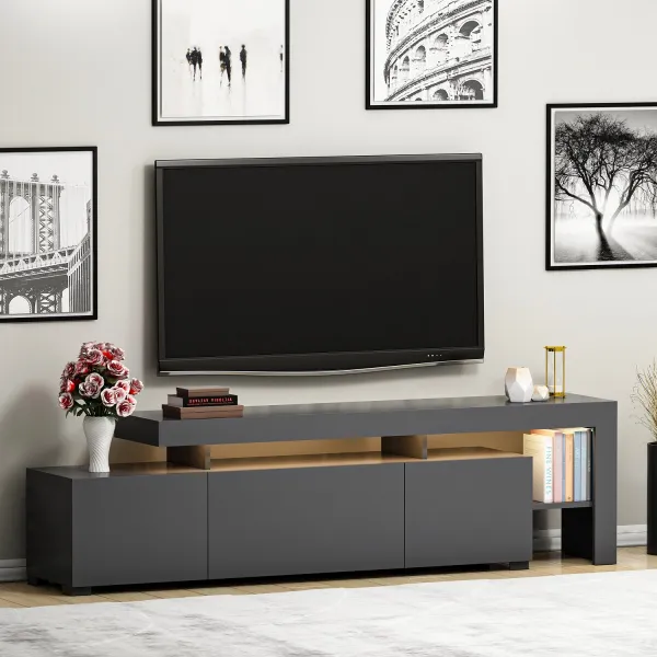 Hanah Home TV stolík Beliz s LED osvetlením antracit
