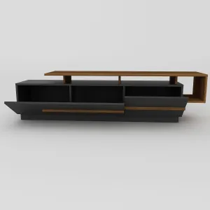 Kalune Design TV stolík PIA 180 cm čierny/orech