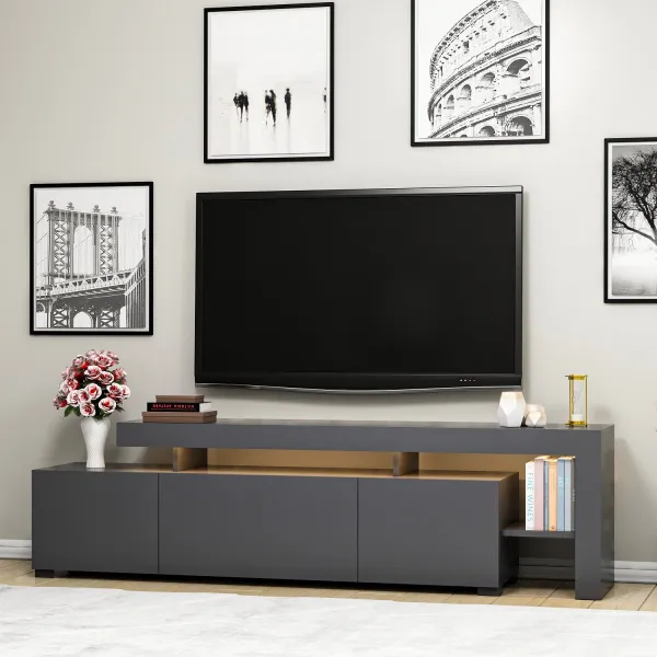 Hanah Home TV stolík Beliz s LED osvetlením antracit