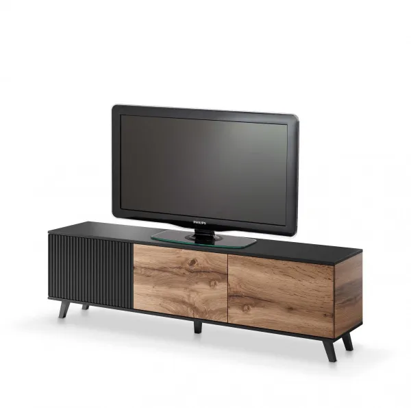 HALMAR TV stolík Rakom 180 cm dub votan/čierny