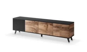 HALMAR TV stolík RANDOM 200 cm dub wotan/čierny