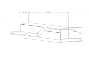 Hanah Home TV stolík Koza 160 cm orech/biela