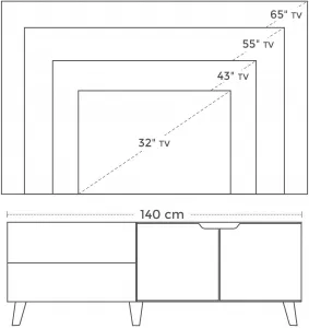 VASAGLE TV stolík retro hnedý 140 x 50 x 40 cm