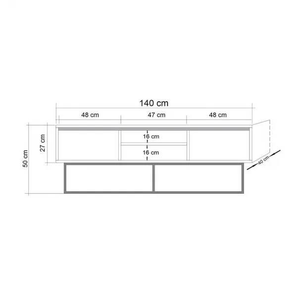 Hanah Home TV stolík Ruba II 140 cm orech