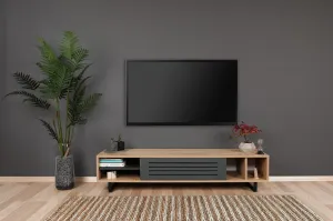 Hanah Home TV stolík Zafir 160 cm antracit/hnedý