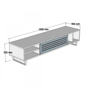 Hanah Home TV stolík Zafir 160 cm antracit/hnedý