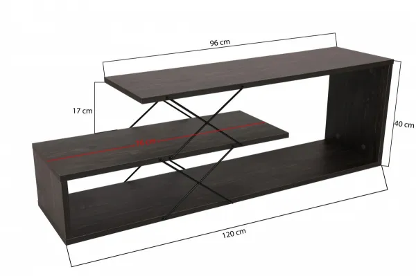 TV stolík Zigzag - Dark Brown