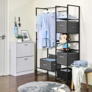 SONGMICS Úložné boxy s vekom Tripas sivé