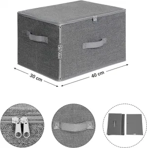 SONGMICS Úložné boxy s vekom Tripas sivé