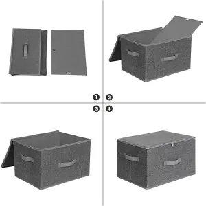 SONGMICS Úložné boxy s vekom Tripas sivé