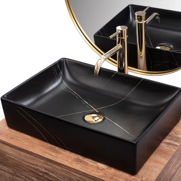 Umývadlo na dosku REA Inga Black Marble Mat REA-U8006