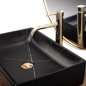 Umývadlo na dosku REA Inga Black Marble Mat REA-U8006