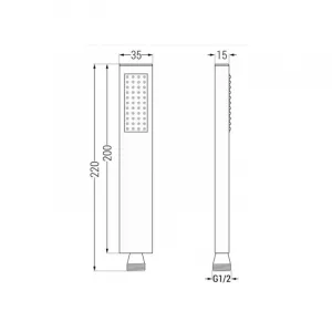 Univerzálny sprchový set podomietkový MEXEN CUBE DR02 30 cm čierny