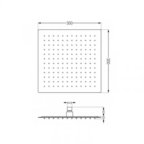 Univerzálny sprchový set podomietkový MEXEN CUBE DR02 30 cm čierny