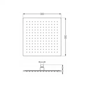 Univerzálny sprchový set podomietkový MEXEN CUBE DR02 30 cm čierny