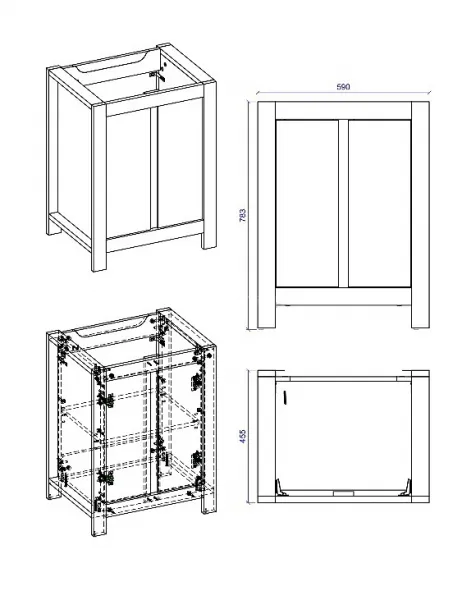 ArtCom Skrinka pod umývadlo CLASSIC Oak 820 | 60 cm