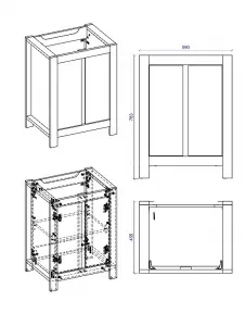 ArtCom Skrinka pod umývadlo CLASSIC Oak 820 | 60 cm