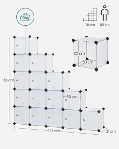 SONGMICS Uzavretý policový regál Nerato 123 cm číry