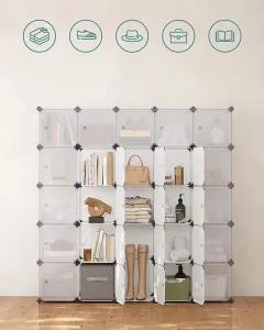 SONGMICS Uzavretý policový regál Nerato 123 cm číry