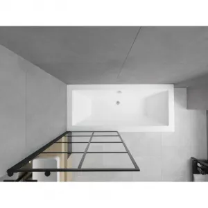Vana Mexen Cube 170x80 cm s panelem bílá + jednokřídlá zástěna pohyblivá 70 x 140 cm V černá/černá