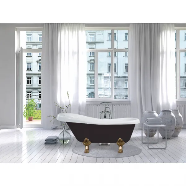 Vaňa MEXEN RETRO GOLD 170 x 75 čierno-biela