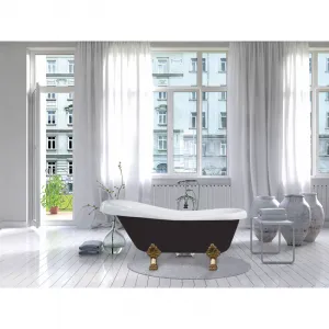 Vaňa MEXEN RETRO GOLD 170 x 75 čierno-biela