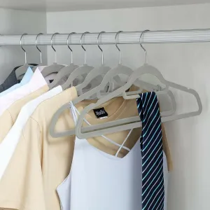 Maxi velúrové vešiaky sada 50 kusov sivé