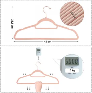 SONGMICS Vešiaky na šaty ružové 45 cm 50 ks