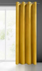 DekorStyle Velúrový záves MELANIE 140x250 cm horčičný odtieň