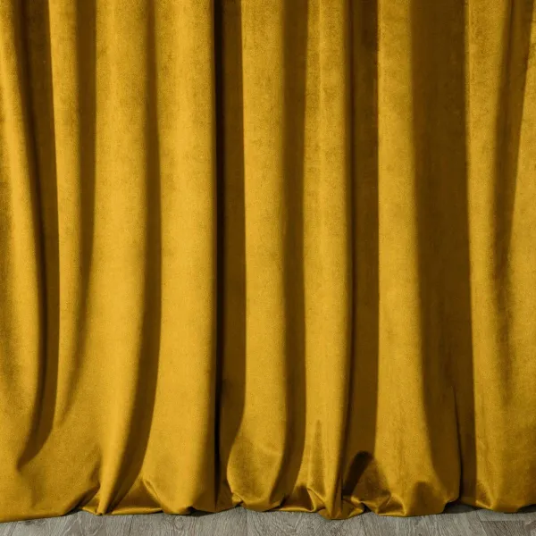 DekorStyle Velúrový záves MELANIE 140x250 cm horčičný odtieň