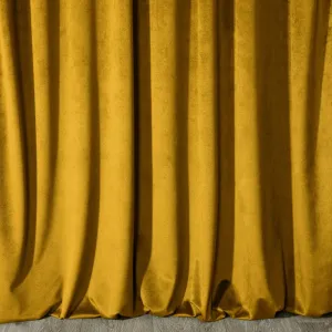 DekorStyle Velúrový záves MELANIE 140x250 cm horčičný odtieň