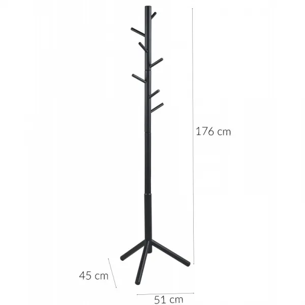 Actona Vešiak na oblečenie Bremen 176 cm čierny