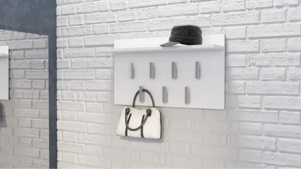 TP Living Vešiak na odevy s policou 2F matne biely