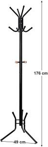 SONGMICS Štýlový kovový vešiak na kabáty 176 cm